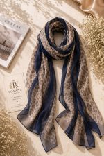 Navy Blue Elegant Leopard Print
