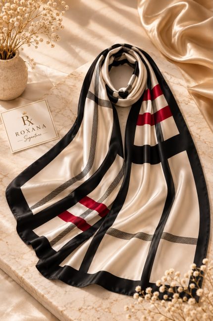 Striped & Solid Color Lightweight Scarf